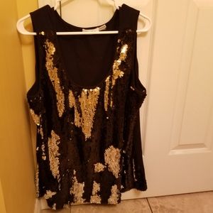 Calvin Klein Mermaid Black/Silver Sequined Tank